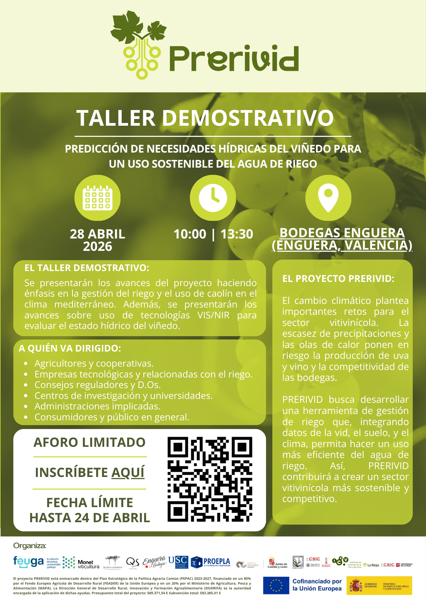 Taller demostrativo de PRERIVID en Bodegas Enguera